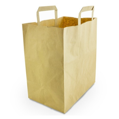 BOLSA PAPEL ASA PLANA KRAFT 25+14X30 C.250 OB